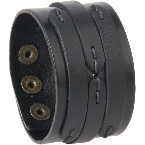 Amazon.com: AZYOUNG Black Brown Leather Cuff Bracelet for Men